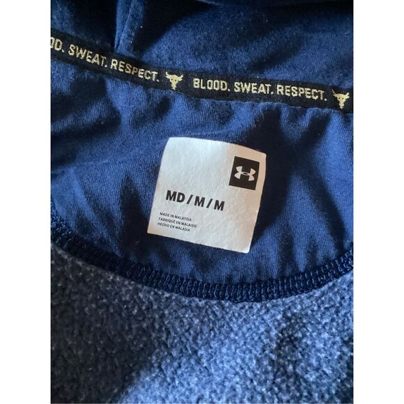 Under Armour Project Rock Freedom Project Full Zip Hoodie Sz M Navy - Picture 4 of 6